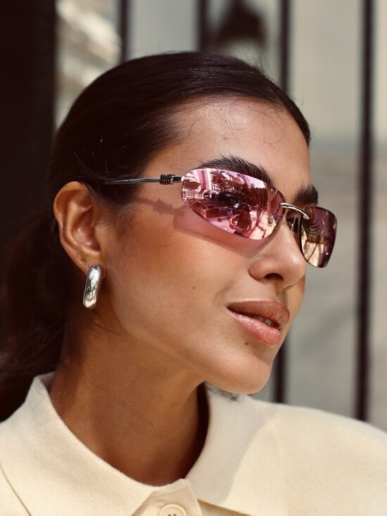 Miu Miu Women’s Sunglasses Silver Pink Wraparound MUA50S 1BC70J New & Authentic main image 10